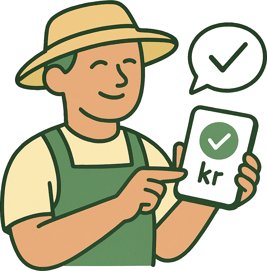 Familie som besøker gård og møter bonde