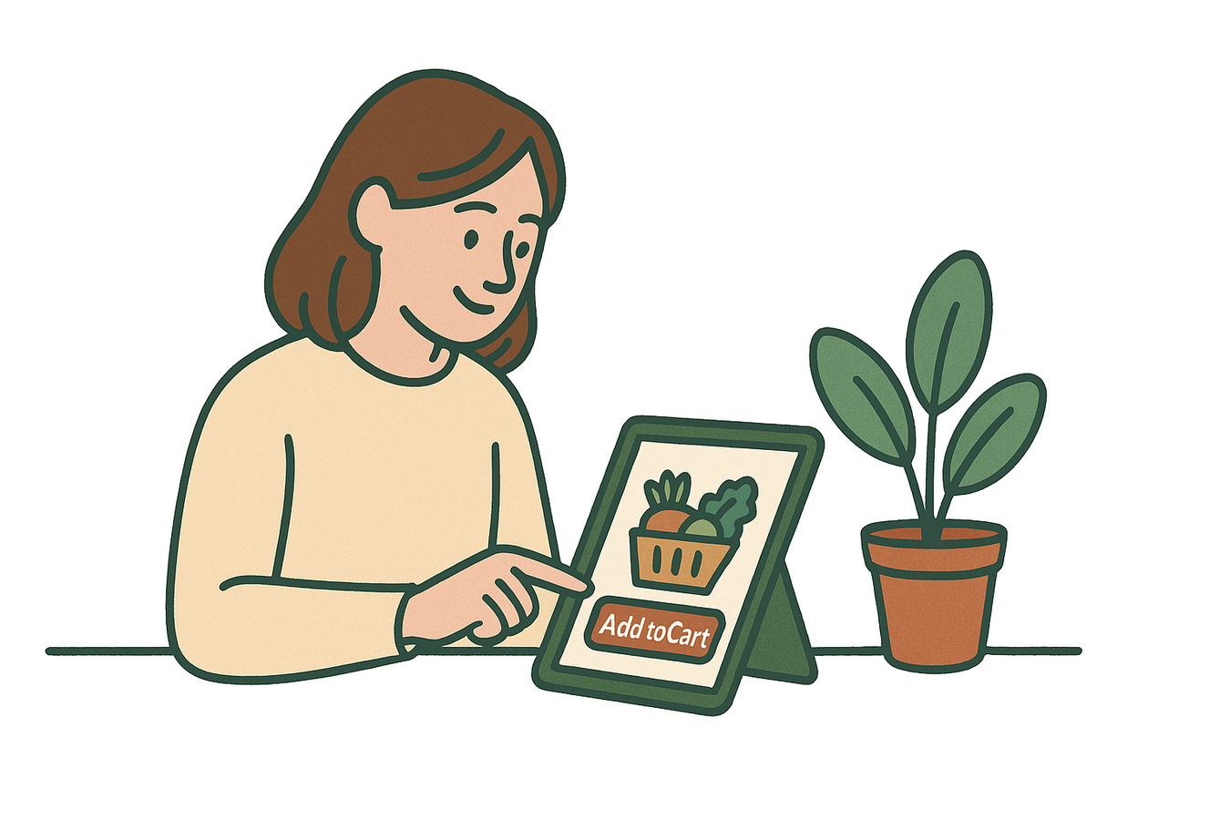 Person som bestiller mat på telefon