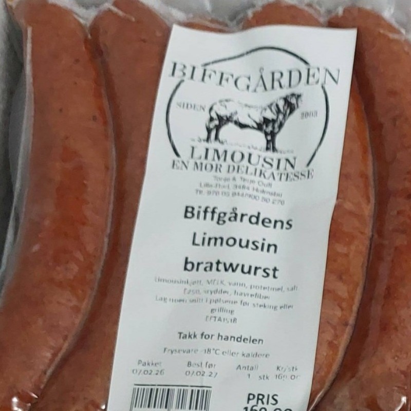 Biffgårdens Limousin bratwurst