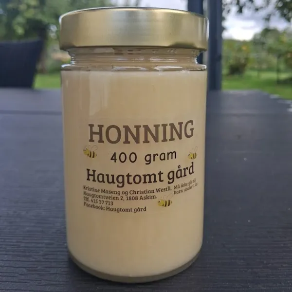 Bringebærhonning, 400 gram i glass